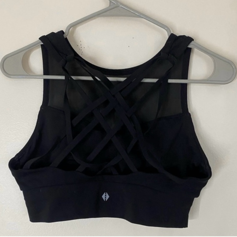 Tavi Noir Women's Black Mesh Sports Bra with Strappy back - Picture 6 of 9